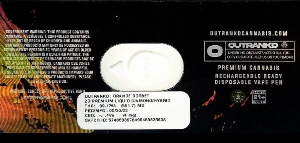 OUTRANKED
2G DISPOSABLE
LIQUID DIAMONDS - Image 3